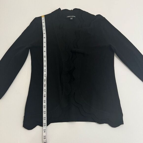 Cable & Gauge Women's Scalloped Trim Open Front‎ Cardigan Size Small - Picture 10 of 10